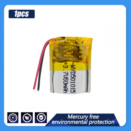 501015 60mAh 3.7V Lithium Polymer Rechargeable Battery