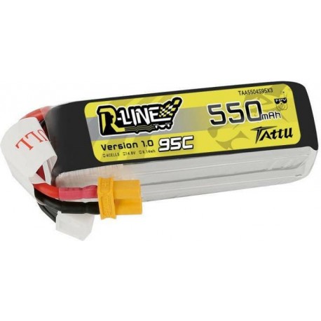 Tattu R-Line 550mAh 14.8V 4S1P 95C Lipo Battery with XT30