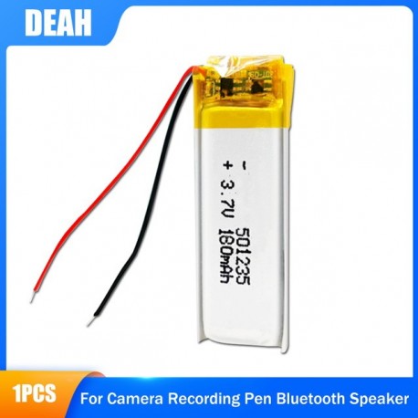 3.7V 180mAh 501235 Rechargeable Li-ion Lithium Polymer Battery