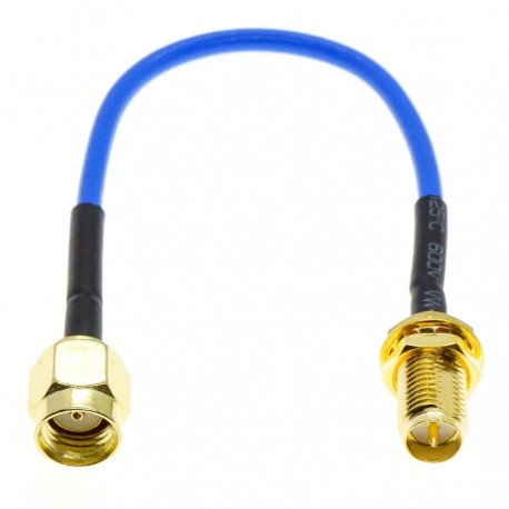 RPSMA Male to RPSMA Female Bulkhead Jumper Pigtail 0.086" RG405 Coax Semi flexible