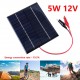 Portable Solar Panel 5W 5/12V Small Cell Module Polysilicon Board Outdoor DIY Solar Charger