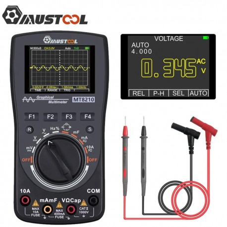 MUSTOOL MT8210 Intelligent Graphical Digital Oscilloscope Multimeter 2 in 1