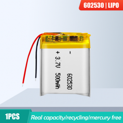 602530 3.7V 500mAh Lithium Polymer Li-ion Rechargeable Battery