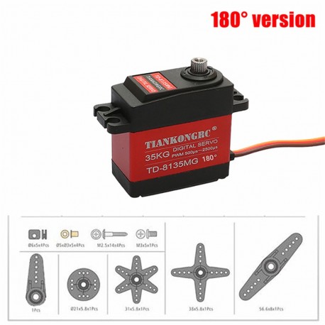 35KG 25T Waterproof Metal Gear Digital Servo For RC Models 180 Degree Aluminium