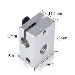 Heater Block Aluminum Block Fit J-head Hotend Bowden Extruder