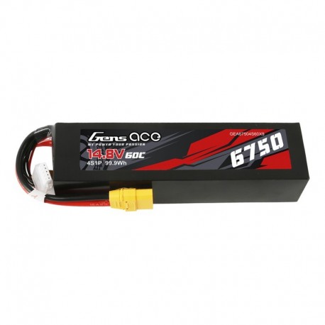 Tattu 6750mAh 14.8V 25C 4S1P Lipo Battery with XT90
