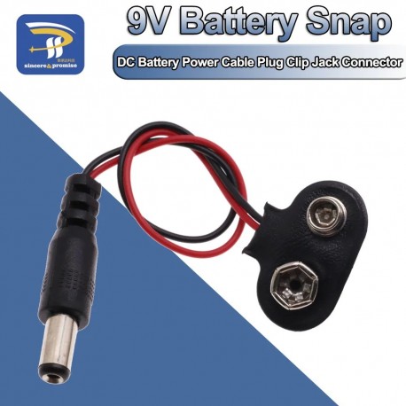 9V DC Battery Power Cable Plug Clip Barrel Jack Connector for Arduino