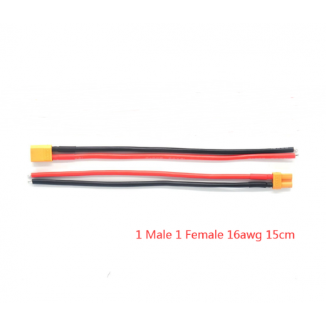 XT30 Pigtail Plug Male and Female Connector with 150mm 16AWG