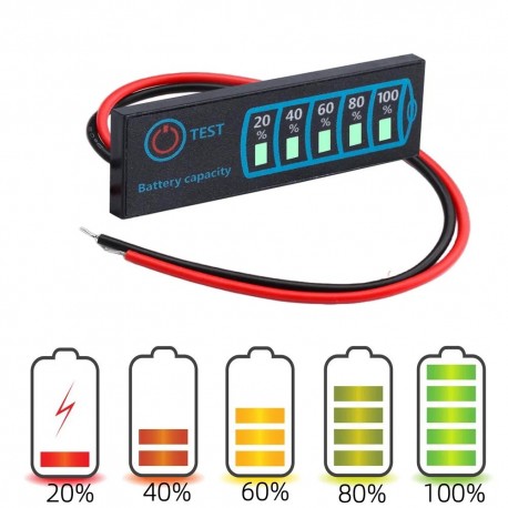 Naughty Bird 1S-8S 18650 Li-ion Lipo Lithium 5-30V Lead Acid Battery Level Indicator Tester