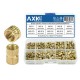 AXK 200/500pcs Brass Insert Nuts Kit Female Threaded Insert Set Knurled Nuts Assortment Kit M2 M2.5 M3