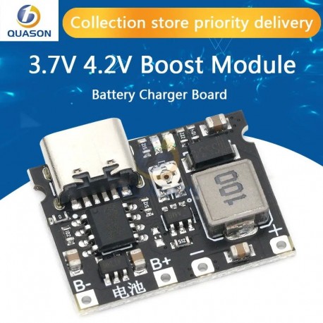 Type-C USB 3.7V 4.2V 1A 5W Lithium Li-ion 18650 Battery Charger Board DC-DC Step Up Boost Module