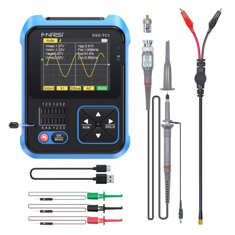 FNIRSI DSO-TC3 3 in 1 Digital Oscilloscope with P6100 High Voltage Probe, DDS Signal Generator