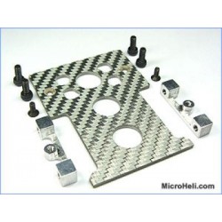 MicroHeli Carbon Fiber CNC Receiver Tray (SILVER) - T-REX 500