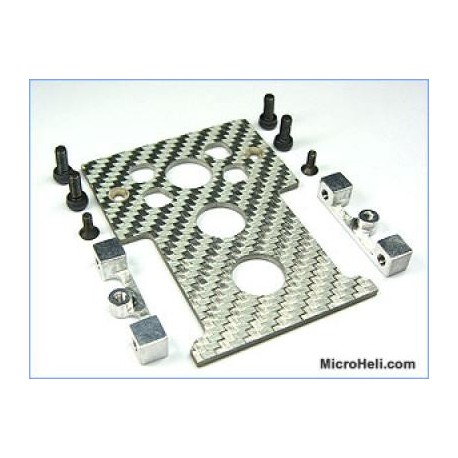 MicroHeli Carbon Fiber CNC Receiver Tray (SILVER) - T-REX 500