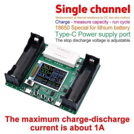 18650 Lithium Battery Capacity Tester Module MAh MWh Digital Battery Power Detector Module