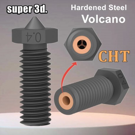 CHT Volcano Hardened Steel Nozzle 3D Printer High Flow CHT Clone