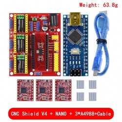 Geekcreit CNC Shield V4+ With Nano 3.0 A4988 Stepper Motor Driver Board For CNC engraving machine