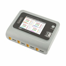 ToolkitRC M4Q 4x50W 5A AC 100W 4 Port DC Smart Charger XT60 Optional for 1-4S Lipo Battery