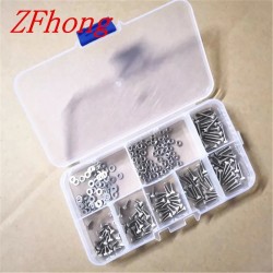 250PCS DIN912 M1.6 M2 M2.5 M3 304 Stainless Steel Hex Socket cap head Screws Bolts With Hex Nuts Washers