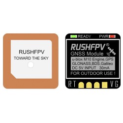 RUSHFPV GNSS Mini M10 GPS Module 10HZ Rate Built-in Ceramic Antenna