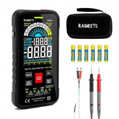KAIWEETS KM601 Digital Multimeter Smart & Manual Mode Large 3.54-inch Display