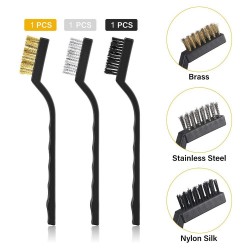 3D Printer Nozzle Cleaning 7Inch Stainless Steel Brass Copper Wire Toothbrush Tool for Nozzle-Block Hot Bed