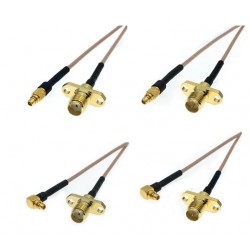 1Pcs MMCX Angle / Striaght Male to SMA / RP-SMA Female with 2 Hole Flange Linear Antenna RG178