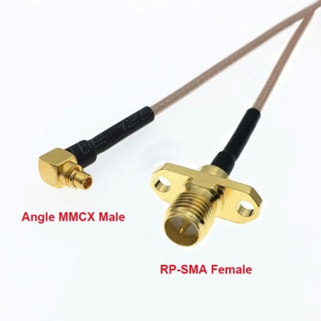 1Pcs MMCX Angle / Striaght Male to SMA / RP-SMA Female with 2 Hole Flange Linear Antenna RG178