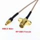 1Pcs MMCX Angle / Striaght Male to SMA / RP-SMA Female with 2 Hole Flange Linear Antenna RG178
