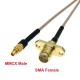 1Pcs MMCX Angle / Striaght Male to SMA / RP-SMA Female with 2 Hole Flange Linear Antenna RG178