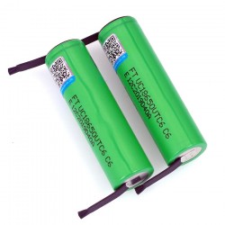 2PCS VTC6 3.7V 3000mAh 18650 Li-ion Rechargeable Battery 30A Discharge + DIY Nickel Sheets