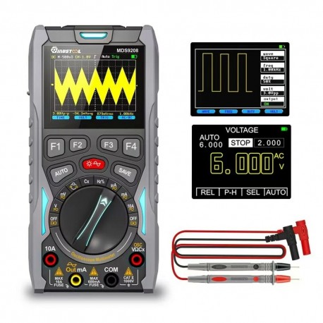 MUSTOOL MDS9208 3In1 Oscilloscope Multimeter Signal Generator 12MHz 50Msps Portable