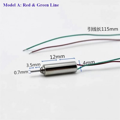 DC 3.7V 66000RPM Wired Micro Coreless Motor For Model Toy