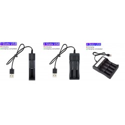 18650 Battery Charger 1-4 Slots Dual 18650 Charging 3.7V Rechargeable Lithium Battery USB Charger For 16340 14500 18650 26650