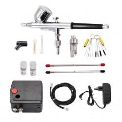 Dual-Action Spray Gun Airbrush with Compressor 0.3mm Airbrush Kit