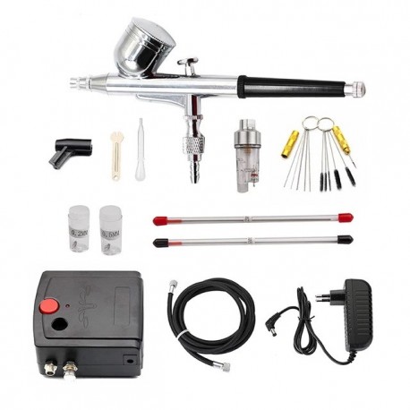 Dual-Action Spray Gun Airbrush with Compressor 0.3mm Airbrush Kit