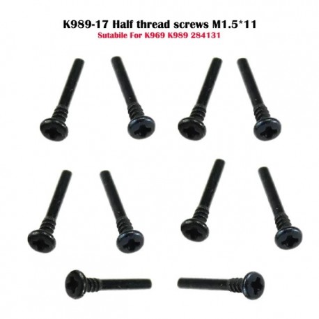 Wltoys 284161 Parts K989-17 Screws 1.5X11PB half-tooth