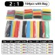 164Pcs Polyolefin Shrinking Assorted Heat Shrink Tube Wire Cable Insulated Sleeving Tubing Set