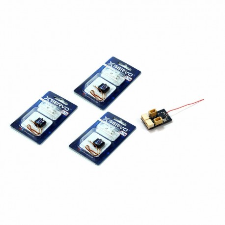 AEORC 3PCS Micro 1.7g Anolog Servo With RX14 Mini 4CH Receiver Integrated 5A/1S Brushed ESC for Micro Indoor Airplane