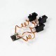 AEORC 3PCS Micro 1.7g Anolog Servo With RX14 Mini 4CH Receiver Integrated 5A/1S Brushed ESC for Micro Indoor Airplane