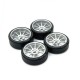 Metal Wheel Hub&Draft Logo Tire for HGD1 MINI-Q MINI-D MINI-Z DRZ 1/28 Wltoys 284131 K969 K979 K989 P929