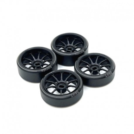 Metal Wheel Hub&Draft Logo Tire for HGD1 MINI-Q MINI-D MINI-Z DRZ 1/28 Wltoys 284131 K969 K979 K989 P929