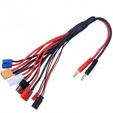 9 in 1 Multifunctional Charger 4.0mm Banana Adapter Connector Plug T Tamiya Futaba TRX' XT60 EC3 JST Wire