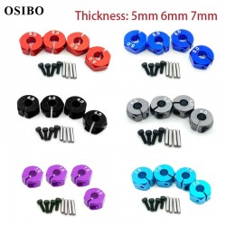 4 Pcs Aluminum 5/6/7mm Thickness Wheel Hex 12mm Drive Hubs With Pins Screws
