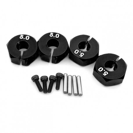 4 Pcs Aluminum 5/6/7mm Thickness Wheel Hex 12mm Drive Hubs With Pins Screws