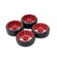 Metal Wheel Hub&Draft Logo Tire for HGD1 MINI-Q MINI-D MINI-Z DRZ 1/28 Wltoys 284131 K969 K979 K989 P929