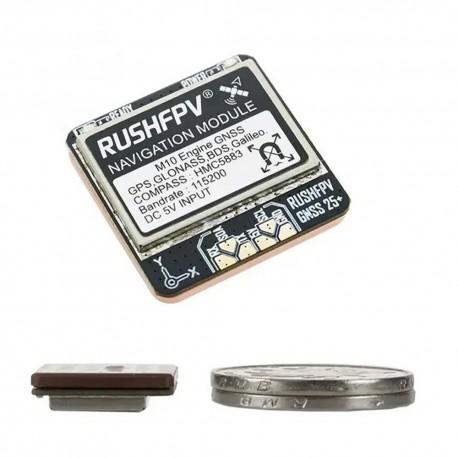RUSHFPV GNSS PRO UBX NMEA M10 Dual Protocol GPS Module Built-in Ceramic Antenna 5883 Compass