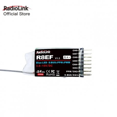 Radiolink RC Parts R8EF 8 Channel SBUS PWM PPM Receiver Accessory for T8FB RC4GS RC Transmitter Remote Control Boat Receiver