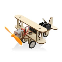 DIY Electric Taxiing Aircraft Model Toys Wooden plane Biplane for Children