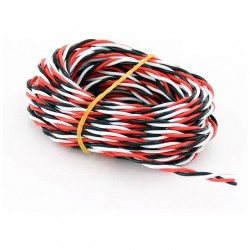 Twisted servo wire 1mtr (R/B/W) 26AWG